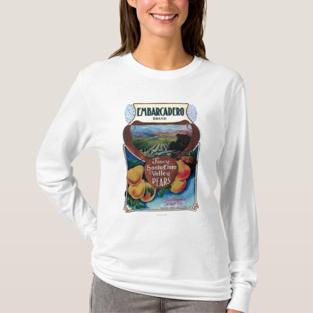 San Jose, CaliforniaEmbarcadero Birnen-Aufkleber T-Shirt (Vorderseite)