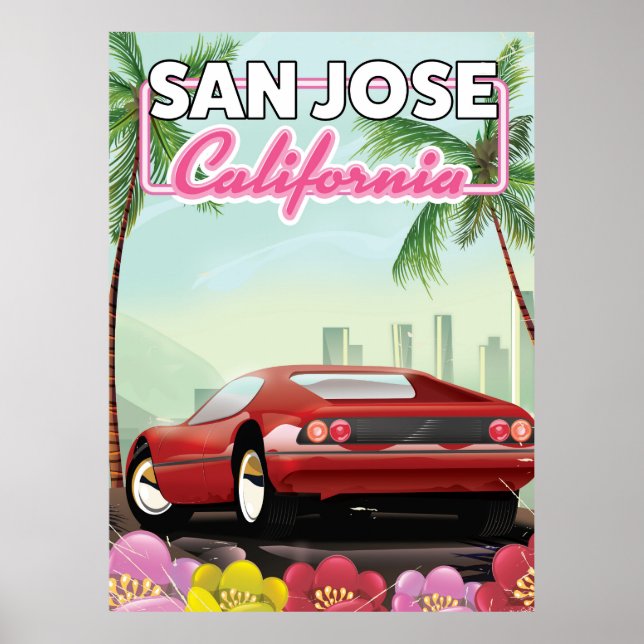 San Jose, Californie affiche de voyage (Devant)