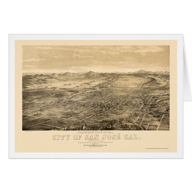 San Jose, carte panoramique de CA - 1869 (Devant horizontal)