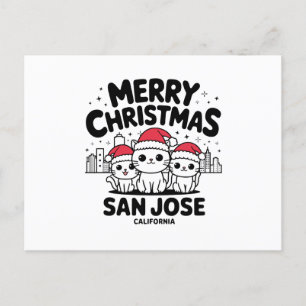 San Jose City California Frohe Weihnachtskatzen US Postkarte