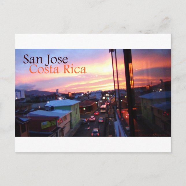 San Jose Costa Rica Sunset Postkarte (Vorderseite)