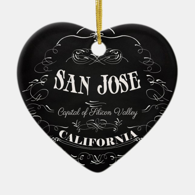 San Jose, Kalifornien - Hauptstadt von Silicon Keramik Ornament (Vorne)