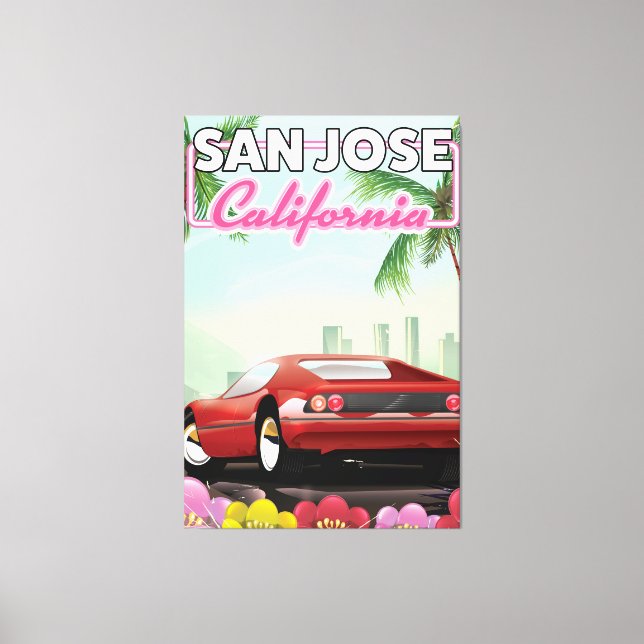 San Jose, Kalifornien, Reiseplakat Leinwanddruck (Vorderseite)