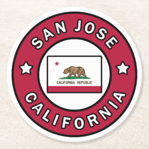 San Jose Kalifornien Runder Pappuntersetzer