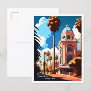 San Jose Kalifornien Vintage-Reiseillustration Postkarte