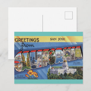 San Jose, Kalifornien Vintage-Reisepostkarte Postkarte