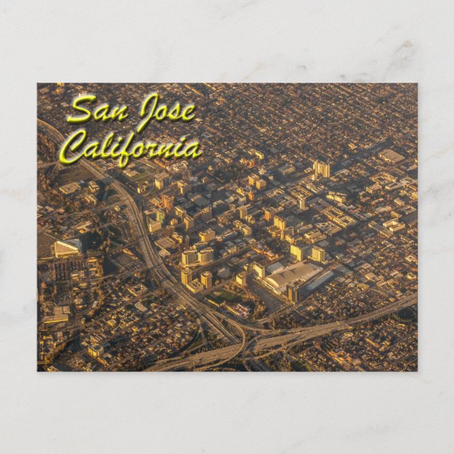 San Jose, Kalifornien von oben Postkarte (Vorderseite)