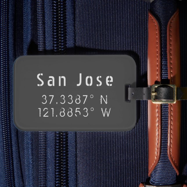 San Jose Latitude Longitude Gepäckanhänger (Vorderseite Insitu 4)
