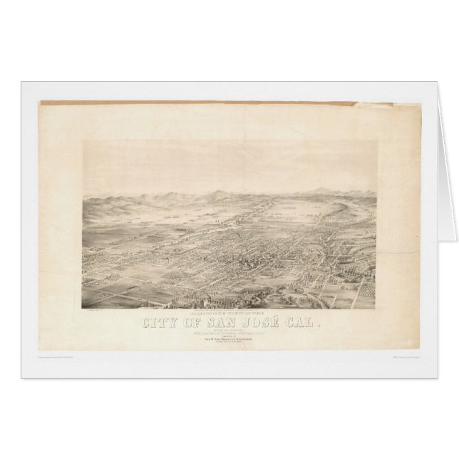 San Jose, panoramische Karte 1869 (1559A) CA (Vorderseite (Horizontal))