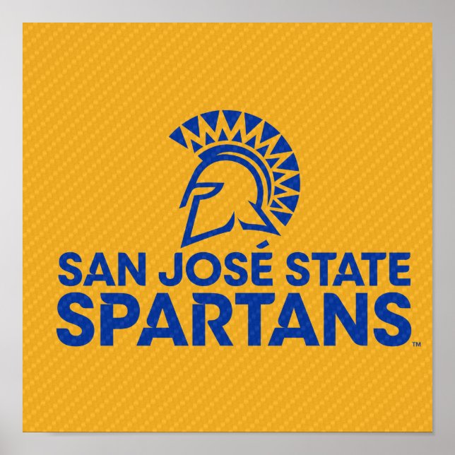 San Jose Staat Spartans Carbon Fibre Muster Poster (Vorne)