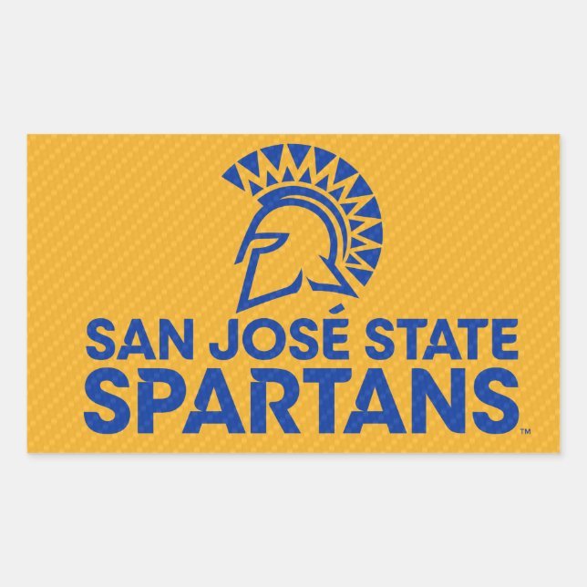 San Jose Staat Spartans Carbon Fibre Muster Rechteckiger Aufkleber (Vorderseite)