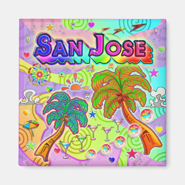 San Jose Urlaub Zielmagnet Magnet (Vorne)