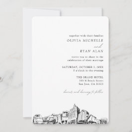 San Jose Wedding Elegante Skyline Einladung