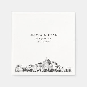 San Jose Wedding Minimalistisch Paper Serviette