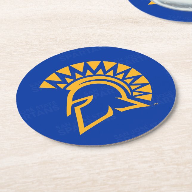 San- JoseStaat Spartans Logo-Wasserzeichen Runder Pappuntersetzer (Angewinkelt)