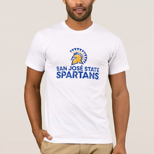 San- JoseStaat Spartans Logo Wordmark beunruhigt T-Shirt (Vorderseite)