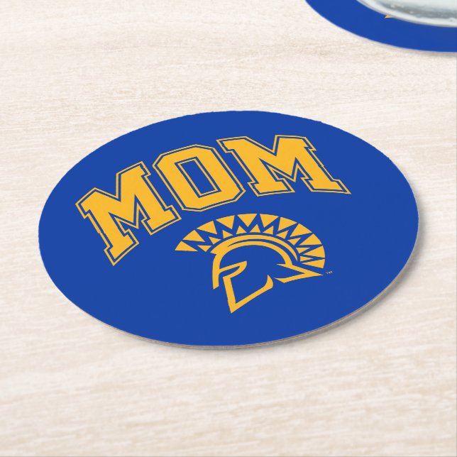 San- JoseStaat Spartans Mama Runder Pappuntersetzer (Angewinkelt)