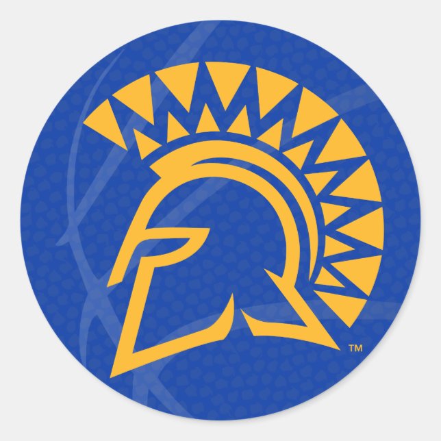 San- JoseStaat Spartans Staats-Basketball Runder Aufkleber (Vorderseite)