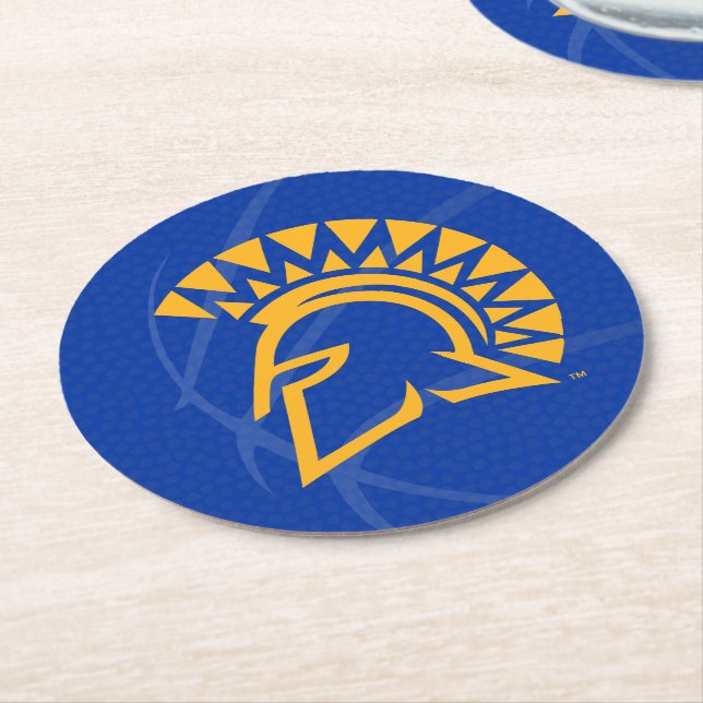 San- JoseStaat Spartans Staats-Basketball Runder Pappuntersetzer (Angewinkelt)
