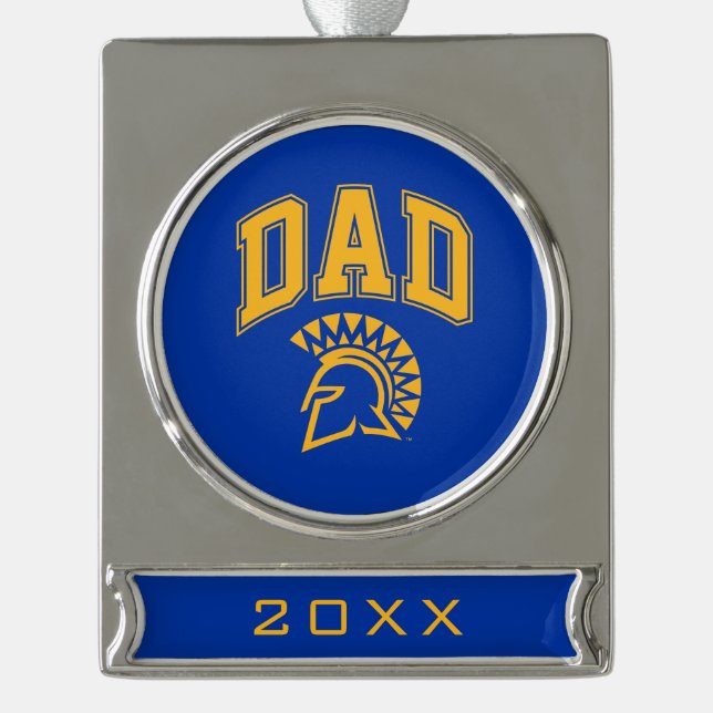 San- JoseStaat Spartans Vater Banner-Ornament Silber (Vorderseite)