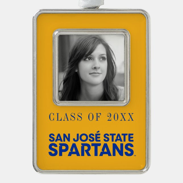 San- JoseStaat Spartans Wordmark Rahmen-Ornament Silber (Vorderseite)