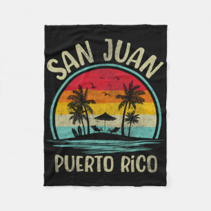 San Juan Beach Puerto Rico Palm Tree Familienurlau Fleecedecke