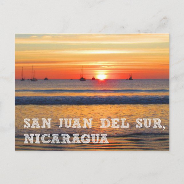 San Juan del Sur, Nicaragua Sunset Postcard Postkarte (Vorderseite)