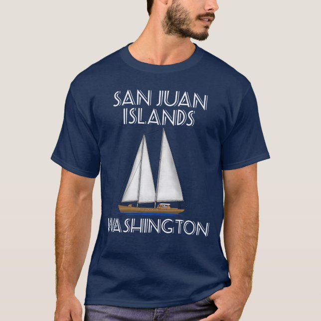 San Juan Islands Washington Sailing T-Shirt (Vorderseite)