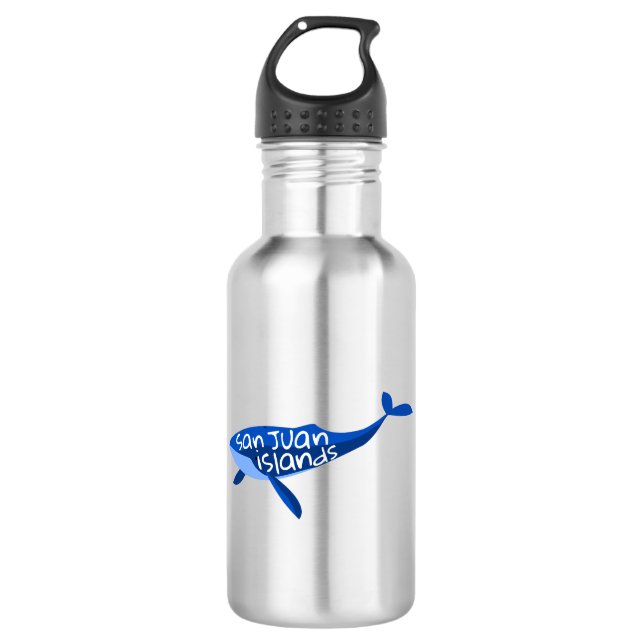 San Juan Islands Whale Edelstahlflasche (Vorderseite)