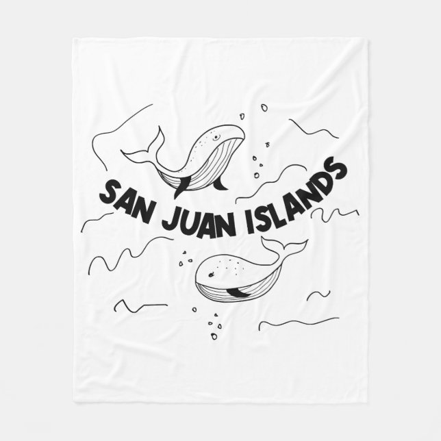 San Juan Islands Whales Fleecedecke (Vorderseite)