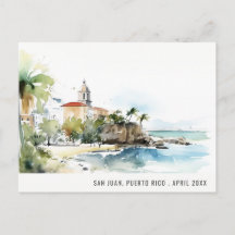 San Juan Puerto Rico Aquarell-Landschaft Reise
