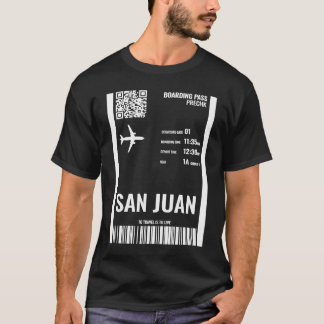 San Juan Puerto Rico Boarding Pass Ticket T-Shirt