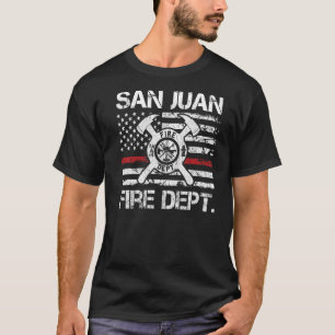 San Juan Puerto Rico Fire Department Thin Red Line T-Shirt