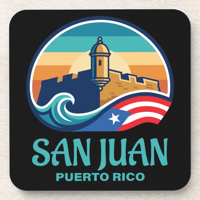 San Juan Puerto Rico Getränkeuntersetzer (Vorderseite)