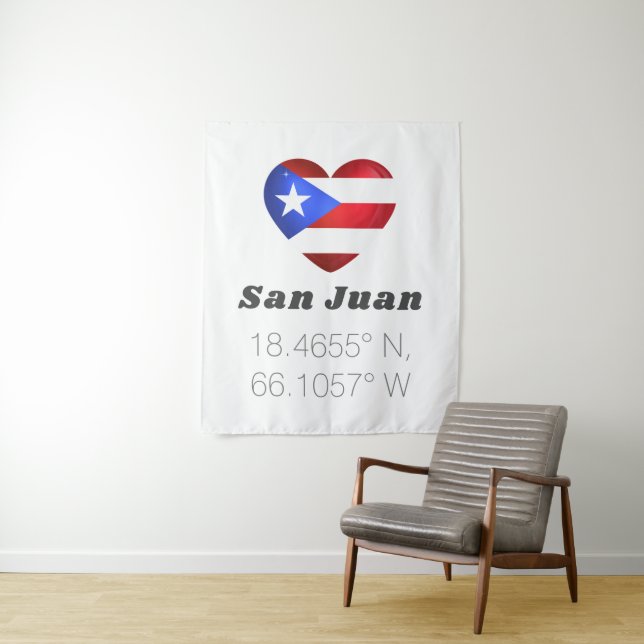 San Juan Puerto Rico Latitude Wandteppich (Beispiel)