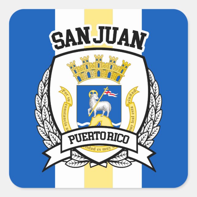 San Juan Quadratischer Aufkleber (Vorderseite)
