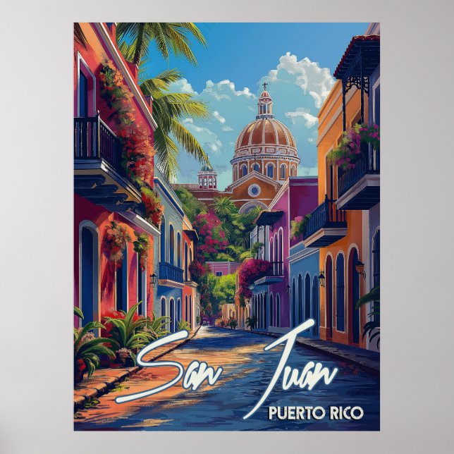 San Juan Vintage Travel Poster (Vorne)