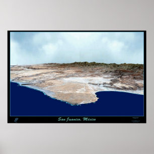 San Juanico, Baja- Californiasatellitenplakat Poster