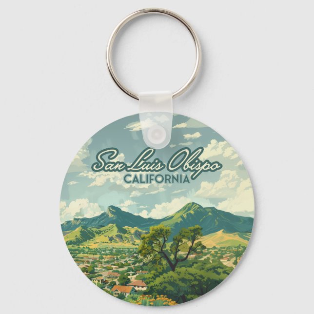 San Luis Obispo SLO California Central Coast Retro Schlüsselanhänger (Vorderseite)