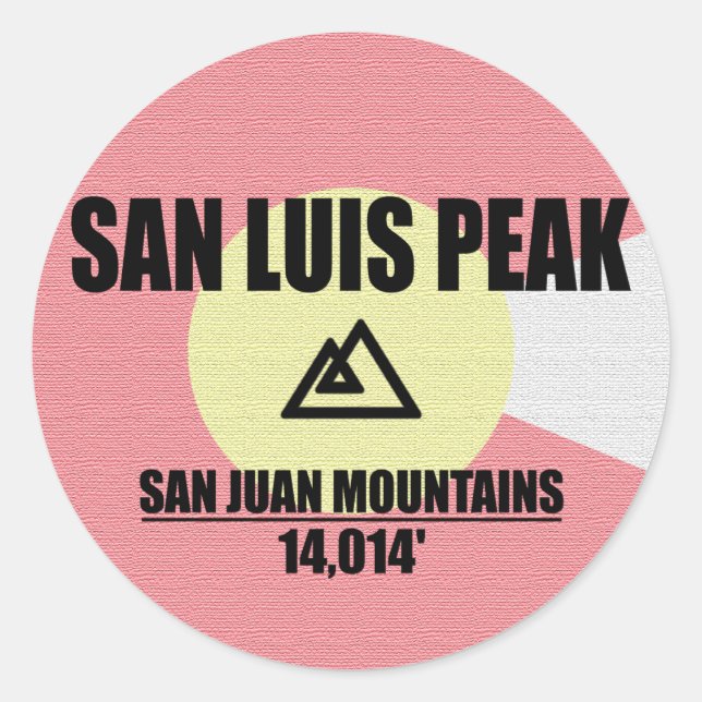 San Luis Peak Runder Aufkleber (Vorderseite)