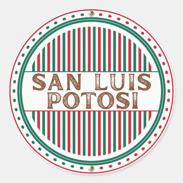 San Luis Potosi City Pride Emblem Mexican Identity Runder Aufkleber (Vorderseite)
