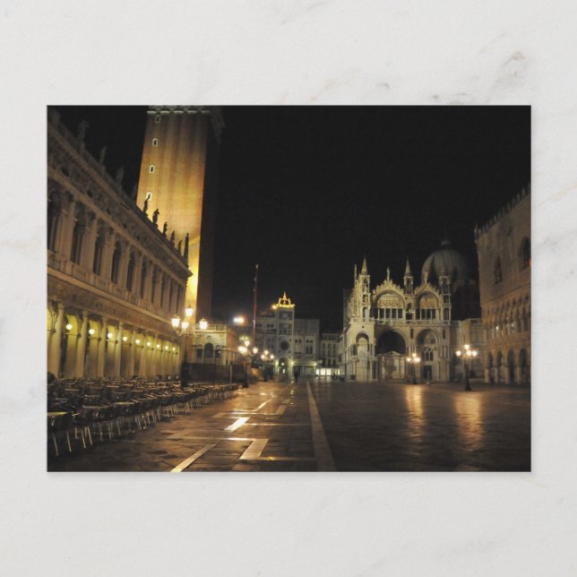 San Marco Platz, Venedig Italien (5.30 Uhr) Postkarte (Vorderseite)
