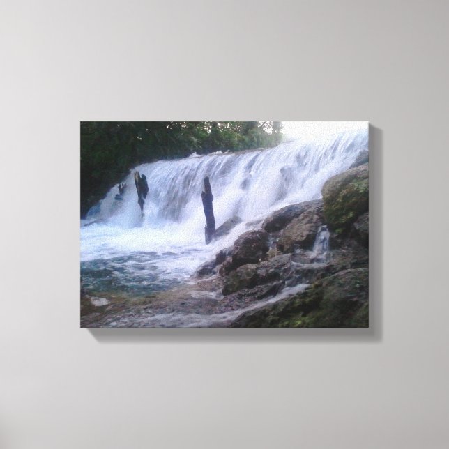 San Marcos River Falls Stretched Canvas Print Leinwanddruck (Vorderseite)