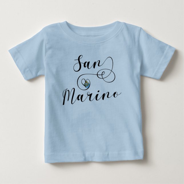 San Marino Fahne im Herzen Baby T-shirt (Vorderseite)