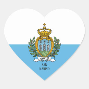 San Marino Flag Splendid Patriotic Herz-Aufkleber