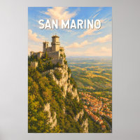 San Marino Illustration Reise Kunst Vintage