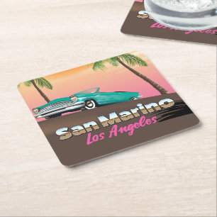 San Marino Los Angeles Rechteckiger Pappuntersetzer