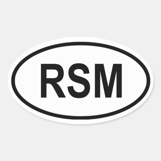 San Marino "RSM" Ovaler Aufkleber (Vorderseite)