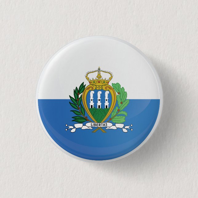 San Marino Runde Flagge Button (Vorderseite)