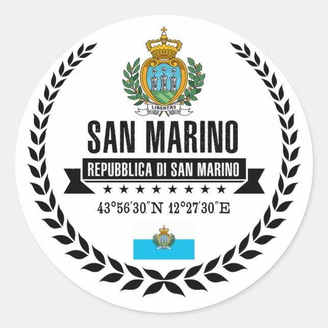 San Marino Runder Aufkleber (Vorderseite)